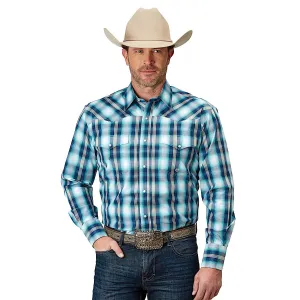 Roper Mens Amarillo Collection L/S Shirt Plaid Blue