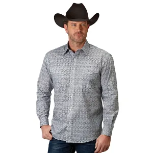 Roper Mens Amarillo Collection L/S Shirt Print Grey