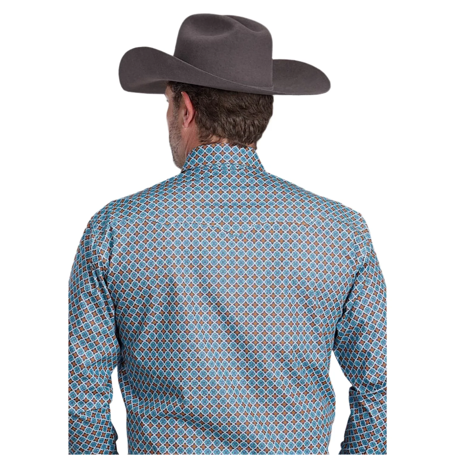 Roper Men's Amarillo Collection Shirt - Print Blue