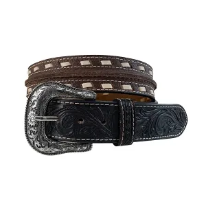 Roper Mens Belt 1.1/2" Buff Milled Genuine Leather Brown
