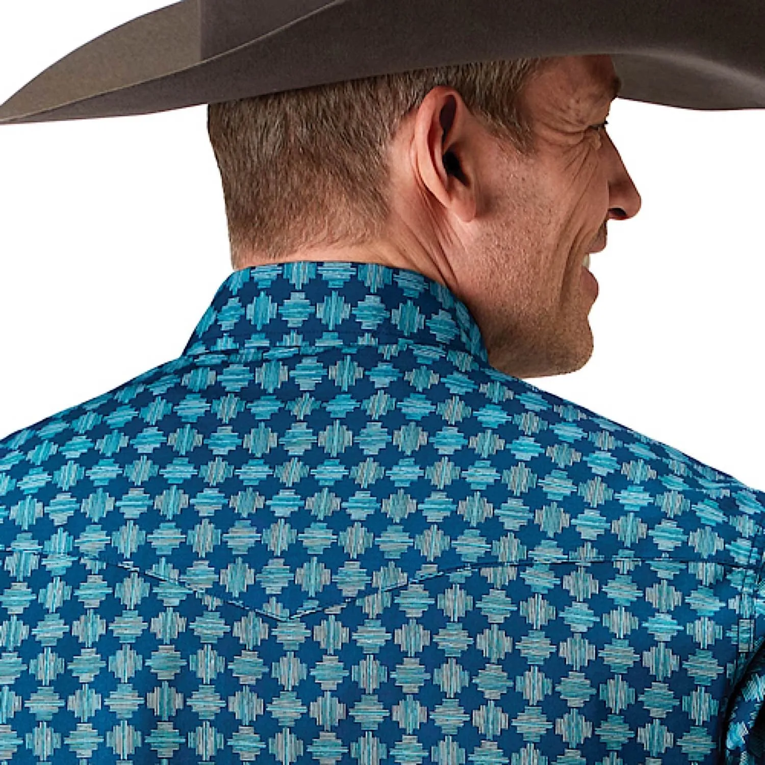 Roper Men's West Made Collection Shirt Print Blue