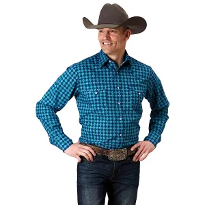 Roper Men's West Made Collection Shirt Print Blue