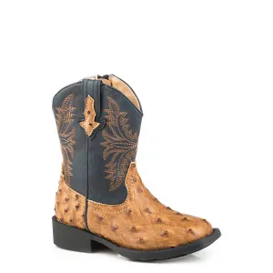 Roper TODDLER Cowboy Cool Boot Tan Navy