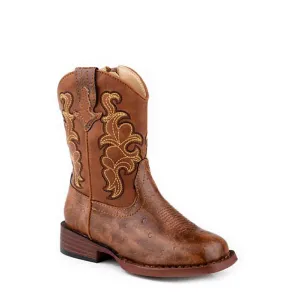 Roper TODDLER Quills Western Boot - Cognac Print/Cognac