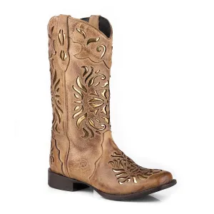 Roper Women's Belle II Tan Leather/ Gold Foil