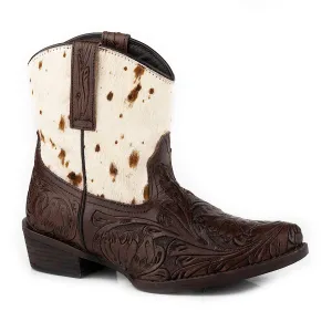 Roper Women's Dusty - Brown Tooled Leather / Hair On