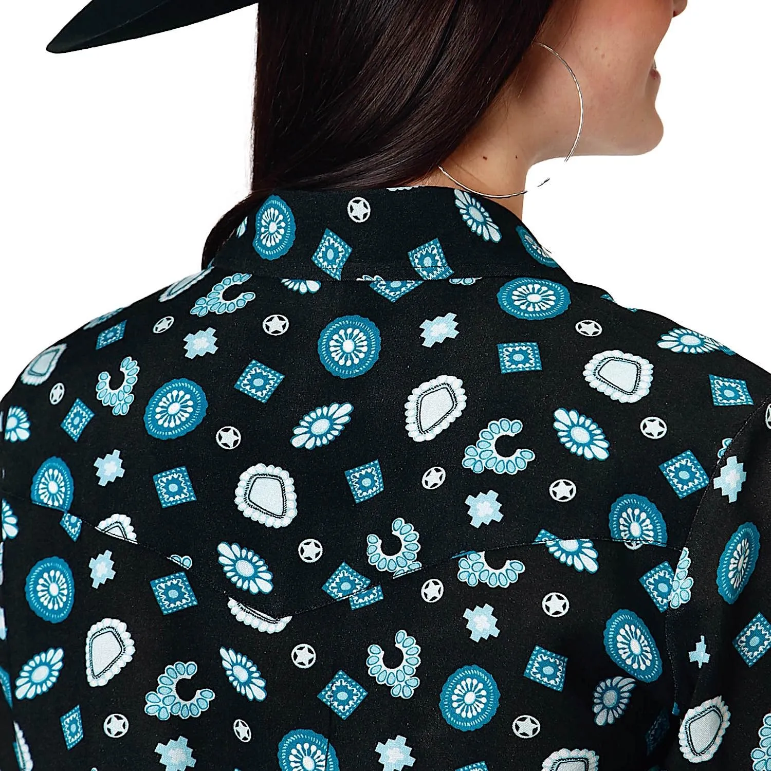 Roper Womens Five Star Collection Shirt Print Black
