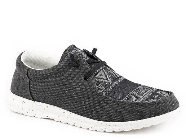 Roper Women's Hang Loose Canvas Shoe - Black Aztec Print