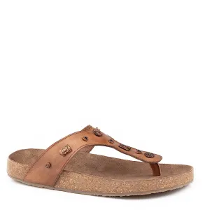 Roper Women's Miranda Sandal - Tan Burnished Leather