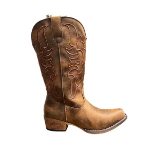 Roper Women's Riley Flextra Western Boot - Cord Tan