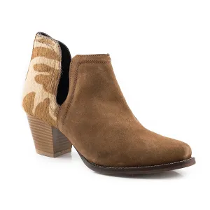 Roper Women's Rowdy - Tan/Cowprint Hair on Leather