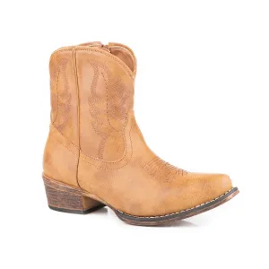 Roper Women's Shay Western Short Boot - Smooth Tan