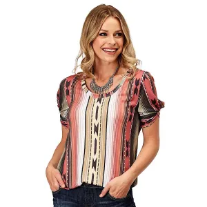 Roper Womens Studio West Collection S/S Tee Print Multi