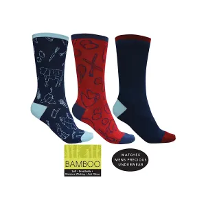Thomas Cook Bamboo Socks 3-Pack Meat 3 Veg, Bangers Mash, Plain