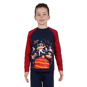 Thomas Cook Boys Moon Jump Glow-In-The-Dark PJs Navy/Red