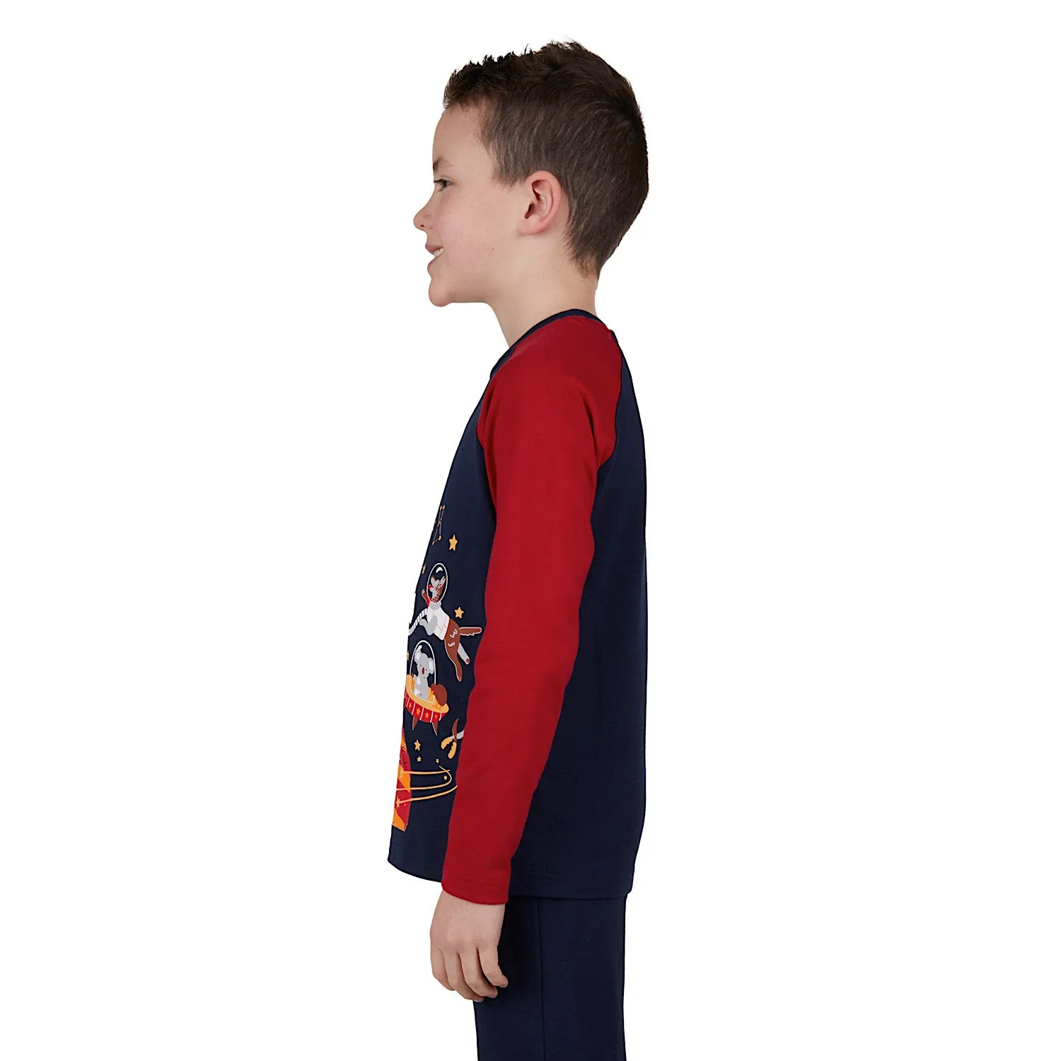 Thomas Cook Boys Moon Jump Glow-In-The-Dark PJs Navy/Red