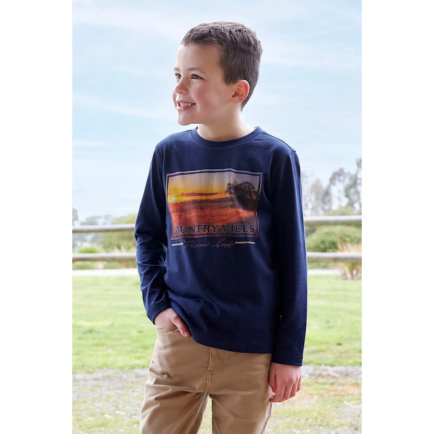 Thomas Cook Boys Sunset Long Sleeve Tee - Navy