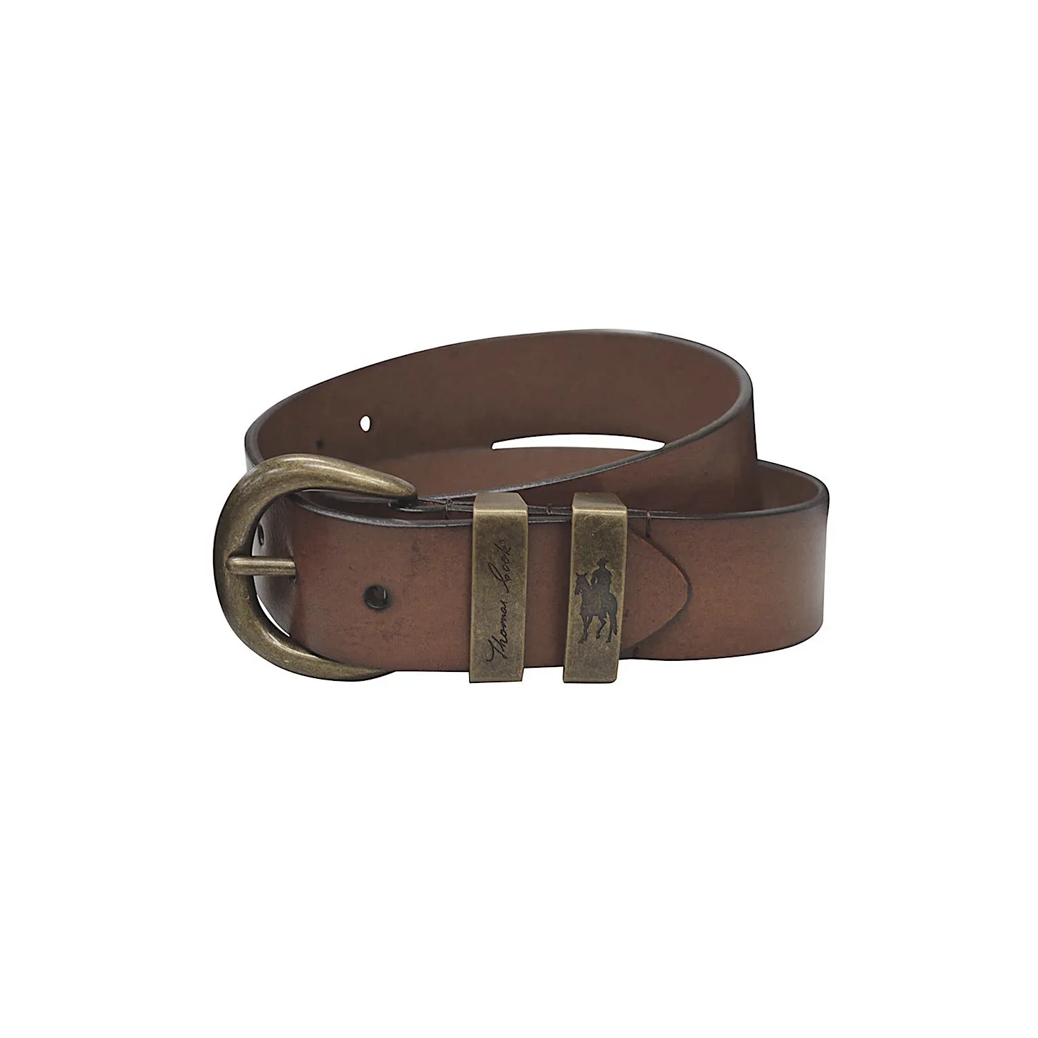 Thomas Cook Brass Twin Keeper Belt - Camel