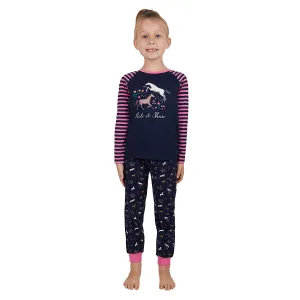 Thomas Cook Girls Long Sleeve Glow-In-The-Dark PJs Navy/Rose