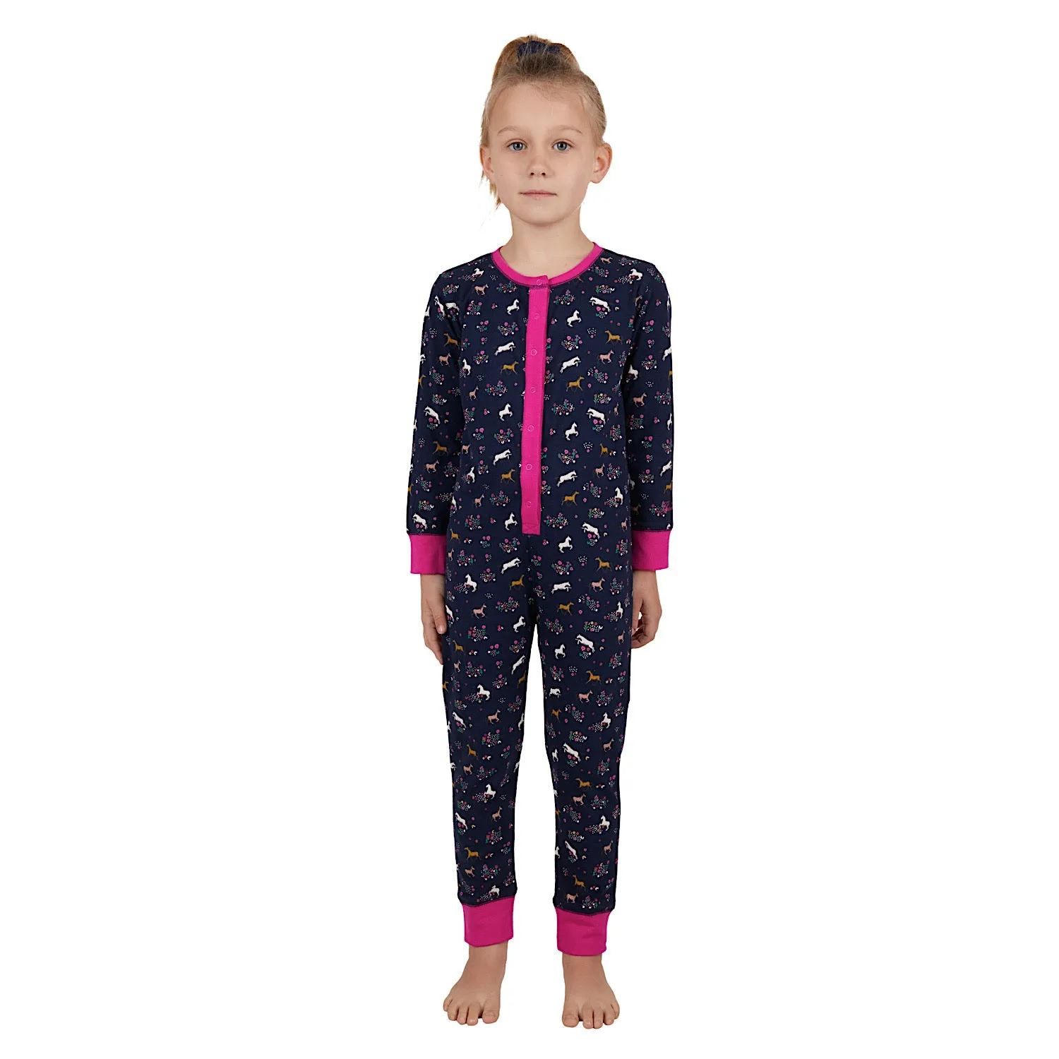 Thomas Cook Girls Shine Glow-In-The-Dark Onesie Navy/Berry