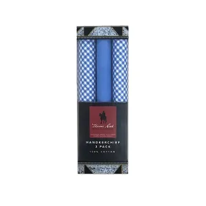 Thomas Cook Handkerchief 3 Pack Blues TCP1960HNK