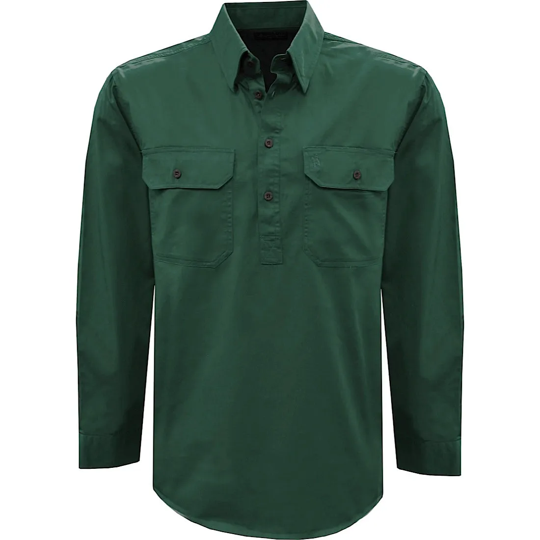 Thomas Cook Heavy Drill 1/2 Placket 2 Pocket Shirt Ivy Green