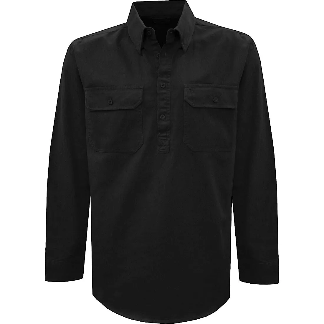 Thomas Cook Heavy Drill 1/2 Plkt L/S 2 Pocket Shirt Black