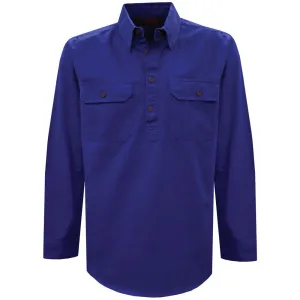 Thomas Cook Heavy Drill 1/2 Plkt L/S 2 Pocket Shirt Cobalt