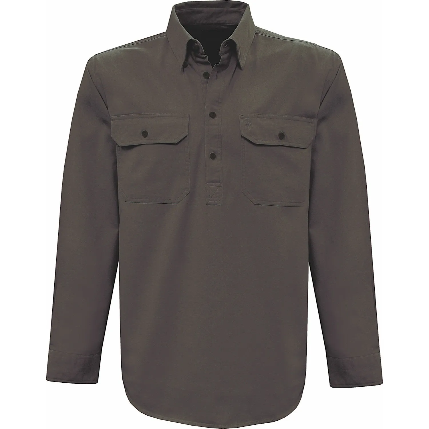 Thomas Cook Heavy Drill 1/2 Plkt L/S 2 Pocket Shirt Khaki