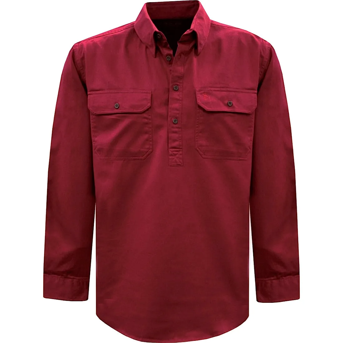 Thomas Cook Heavy Drill 1/2 Plkt L/S 2 Pocket Shirt Red