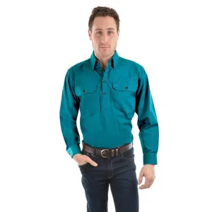 Thomas Cook Heavy Drill 1/2 Plkt L/S 2 Pocket Shirt Teal