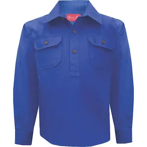 Thomas Cook Kid's Heavy Cotton Drill 1/2 Plkt Shirt Cobalt