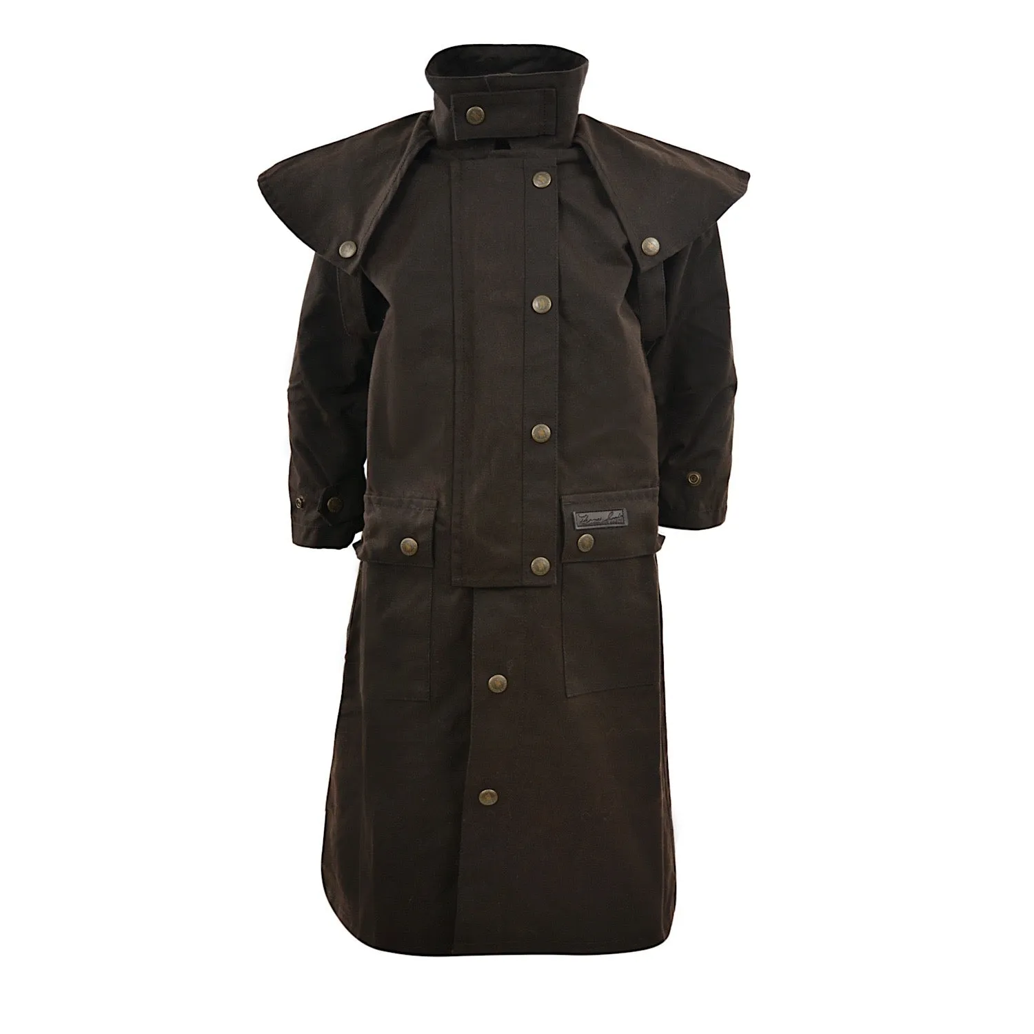 Thomas Cook Kids High Country Oilskin Long Coat Rustic Mulch