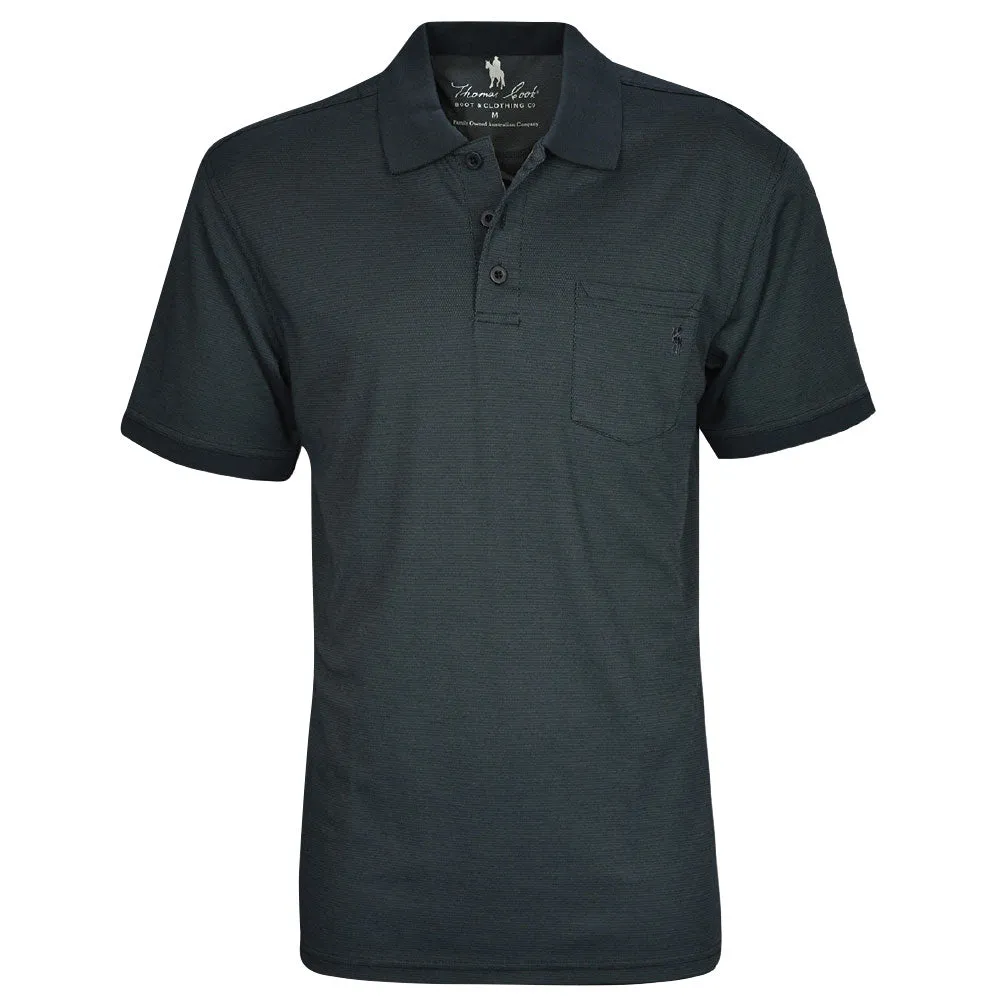 Thomas Cook Men's Bamboo 1 Pocket Polo - Dark Charcoal