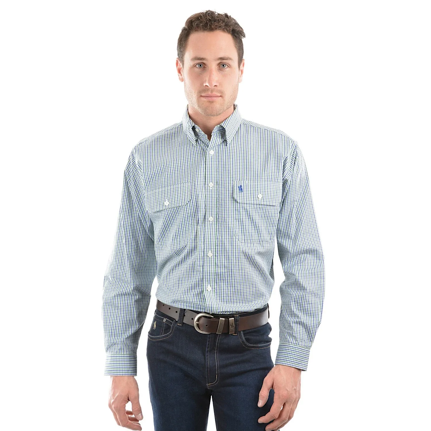 Thomas Cook Men's Classic Wentworth Check Shirt - Royal Blue/Green