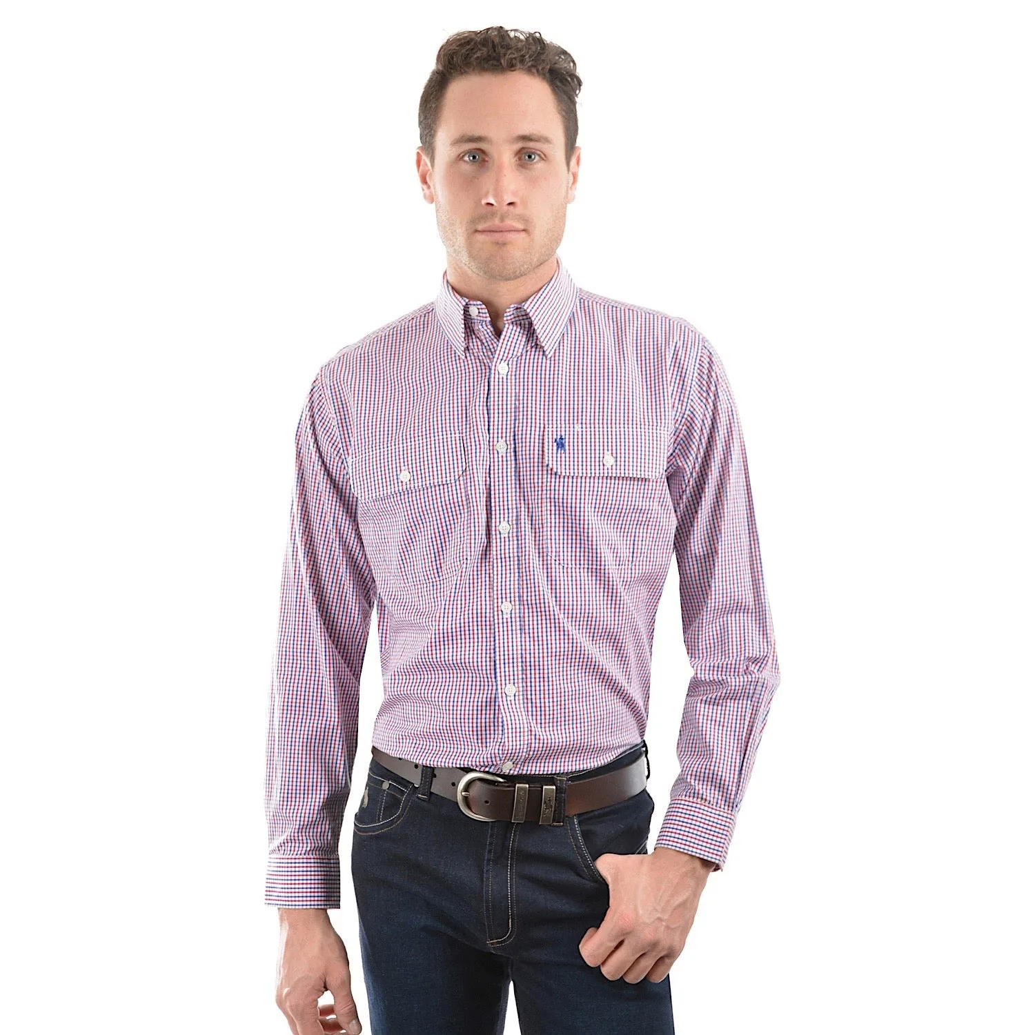 Thomas Cook Men's Classic Wentworth Check Shirt - Royal Blue/Red