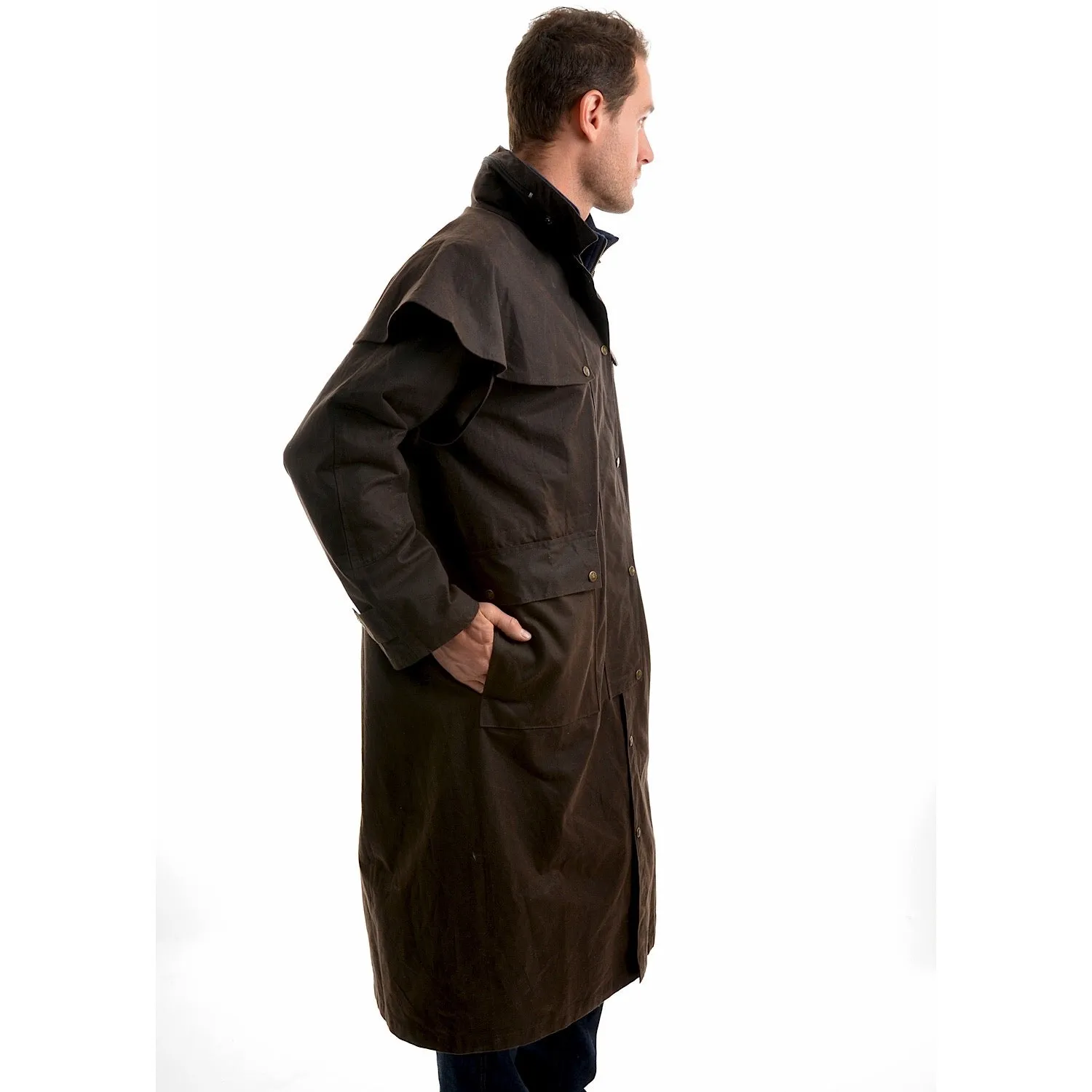 Thomas Cook Men's High Country Professional Oilskin Long Coat - Rustic Mulch