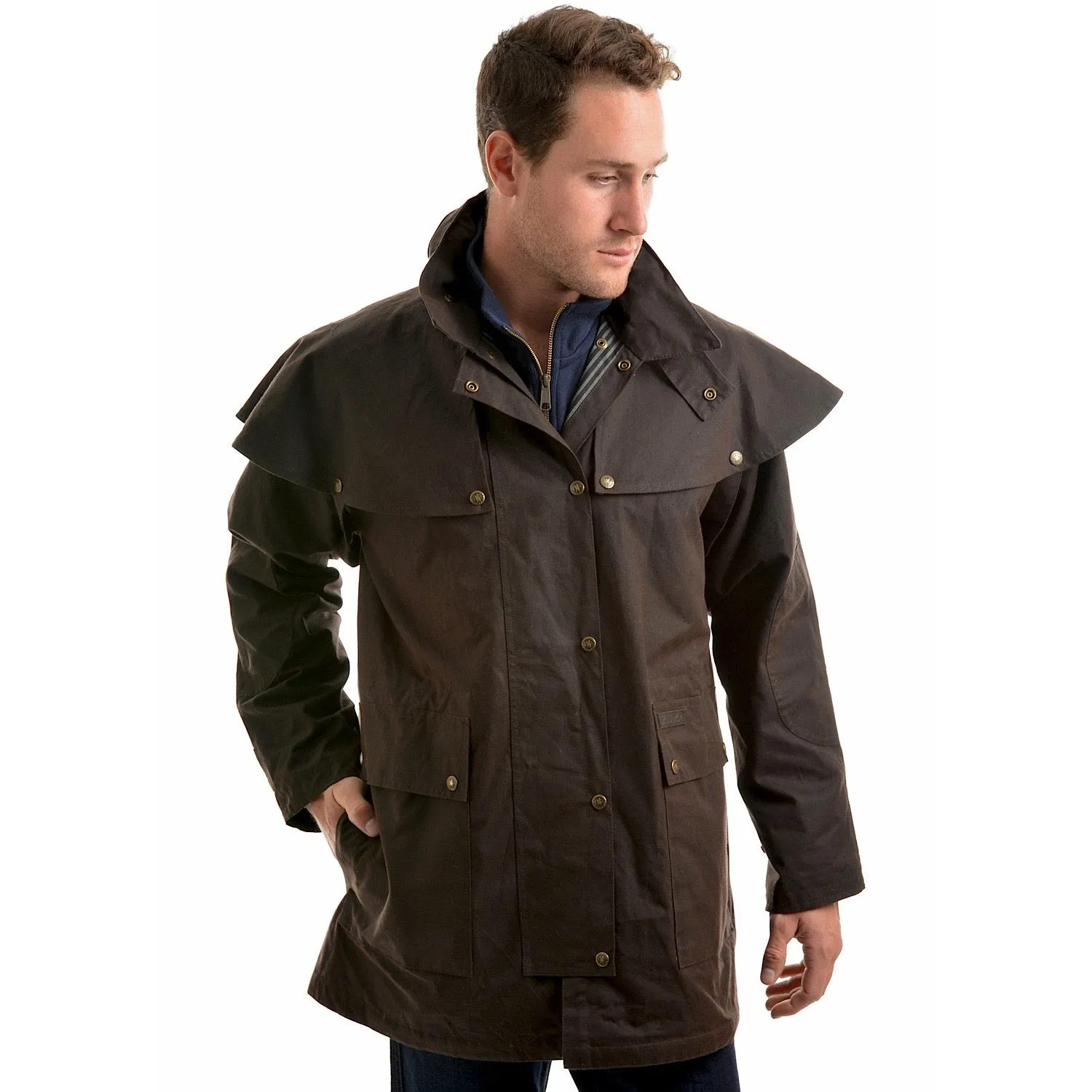 Thomas Cook Men's High Country Professional Oilskin Short Coat - Rustic Mulch