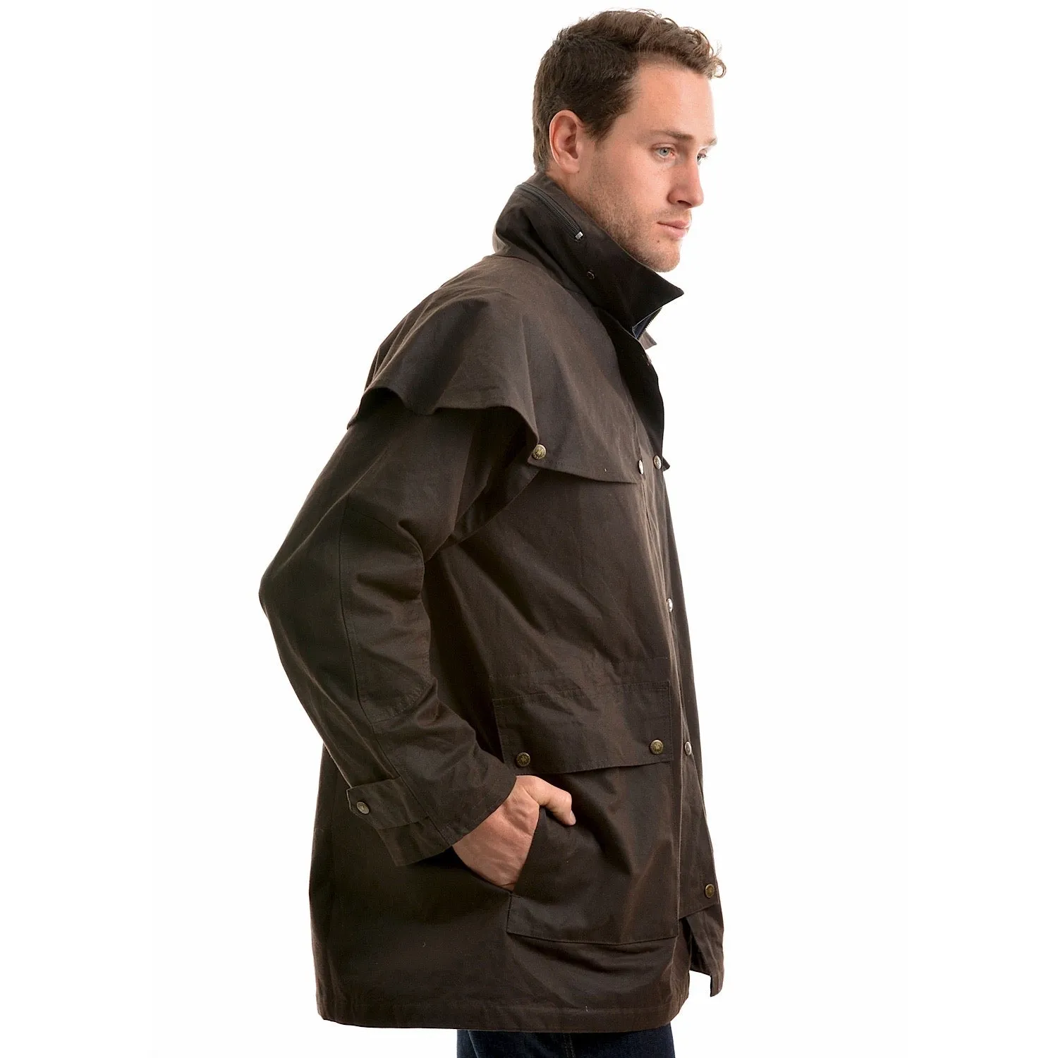 Thomas Cook Men's High Country Professional Oilskin Short Coat - Rustic Mulch