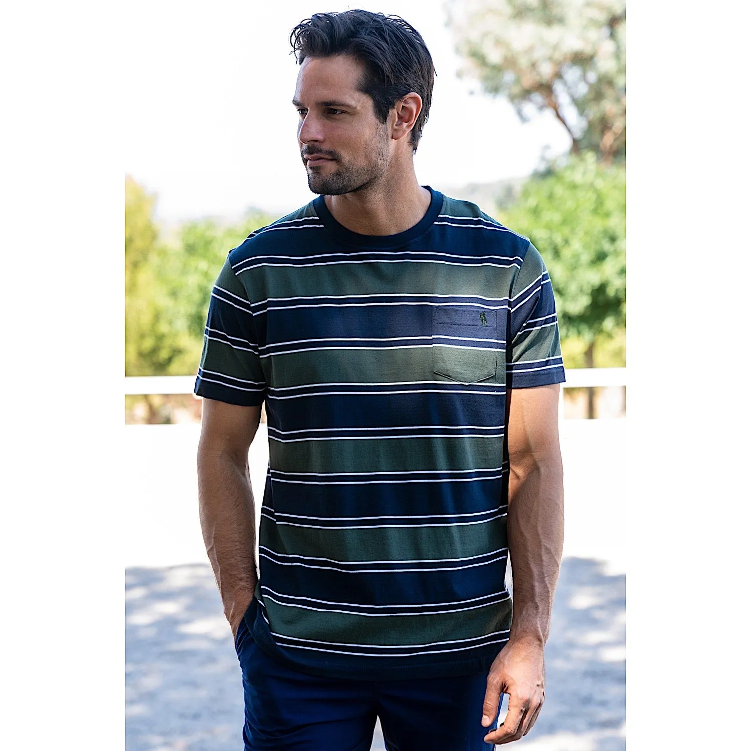 Thomas Cook Men's Jason 1 Pocket Short Sleeve Tee Navy/Dark Green