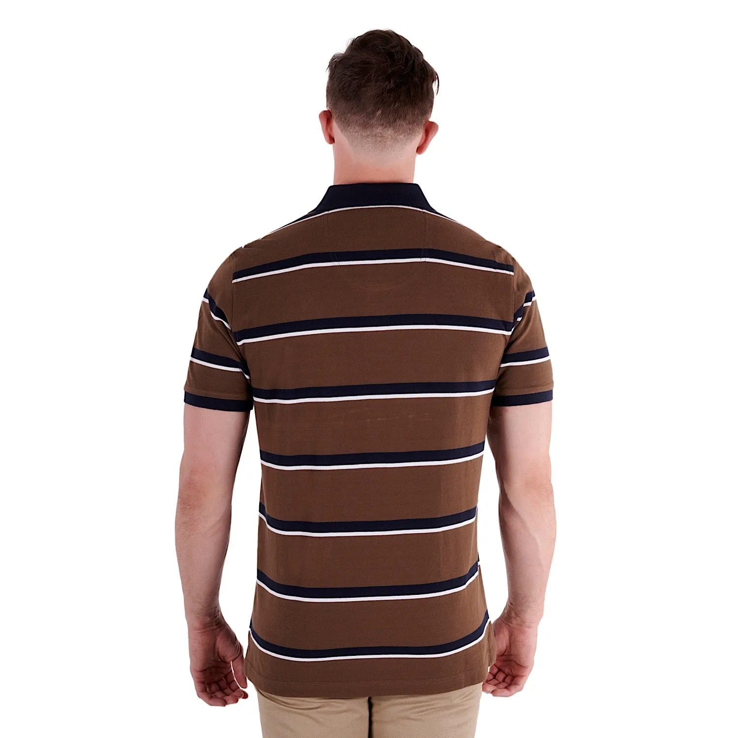 Thomas Cook Mens Lucknow S/S Polo Dark Tan/Navy