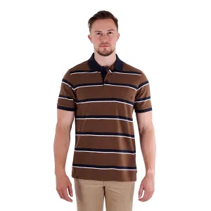 Thomas Cook Mens Lucknow S/S Polo Dark Tan/Navy