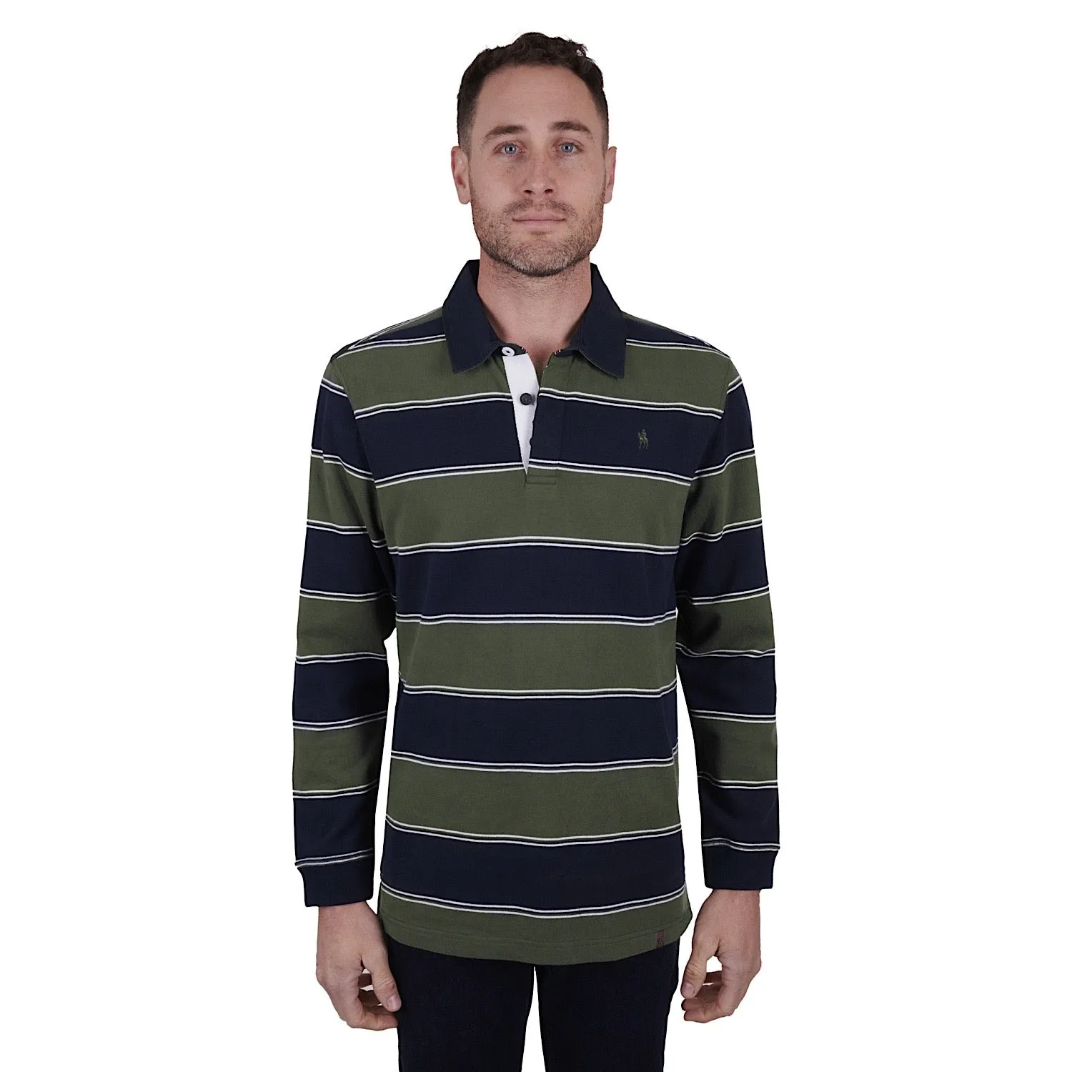 Thomas Cook Mens National Stripe Rugby Navy/Green