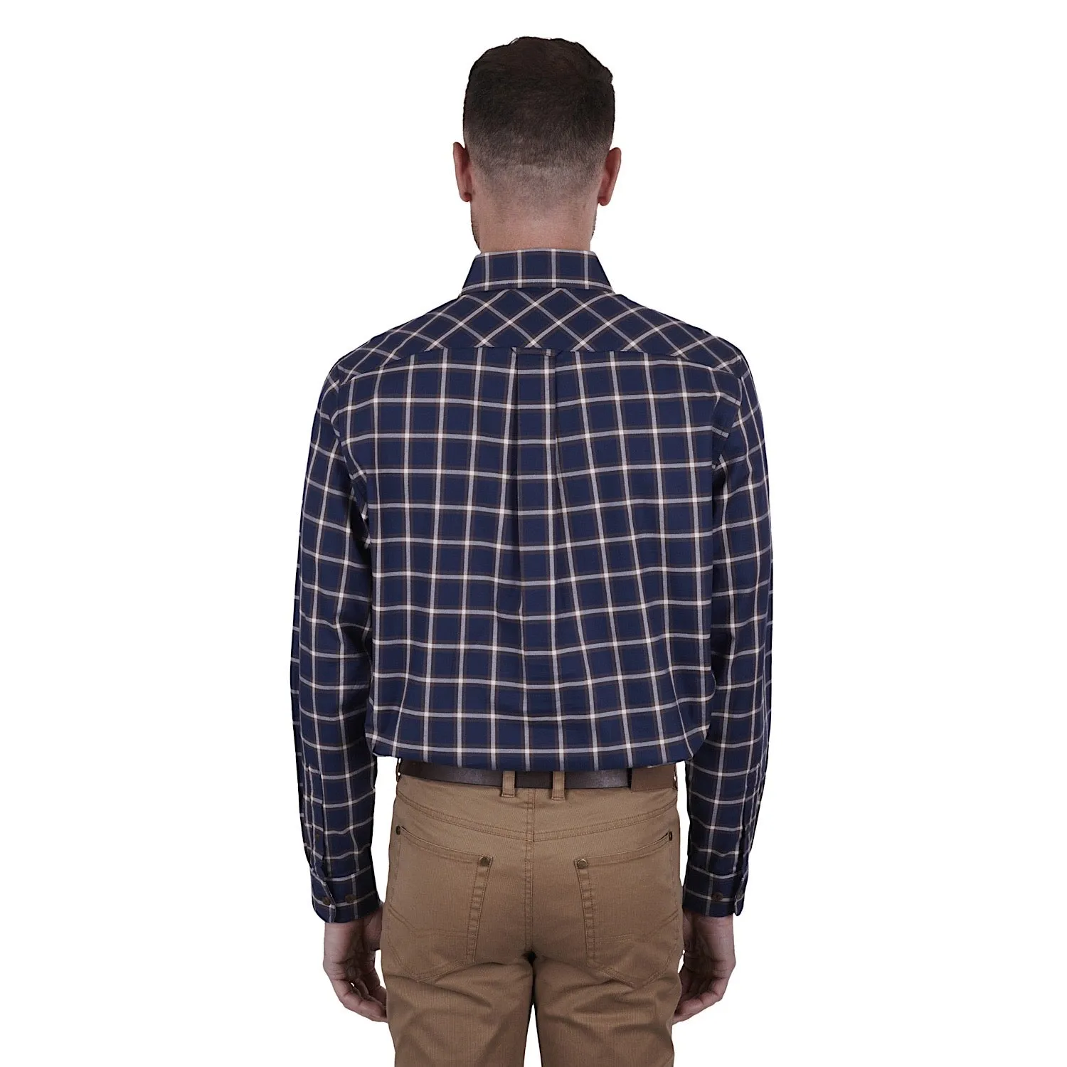 Thomas Cook Mens Peter Check 2-Pocket L/S Shirt Navy/Tan