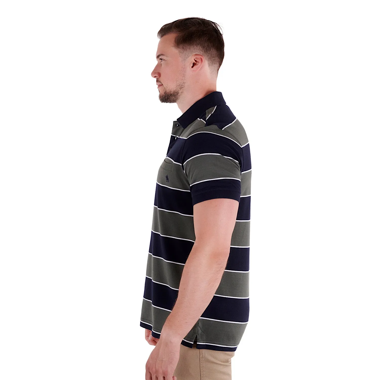 Thomas Cook Mens Phoenix Tailored S/S Polo Dark Green/Navy