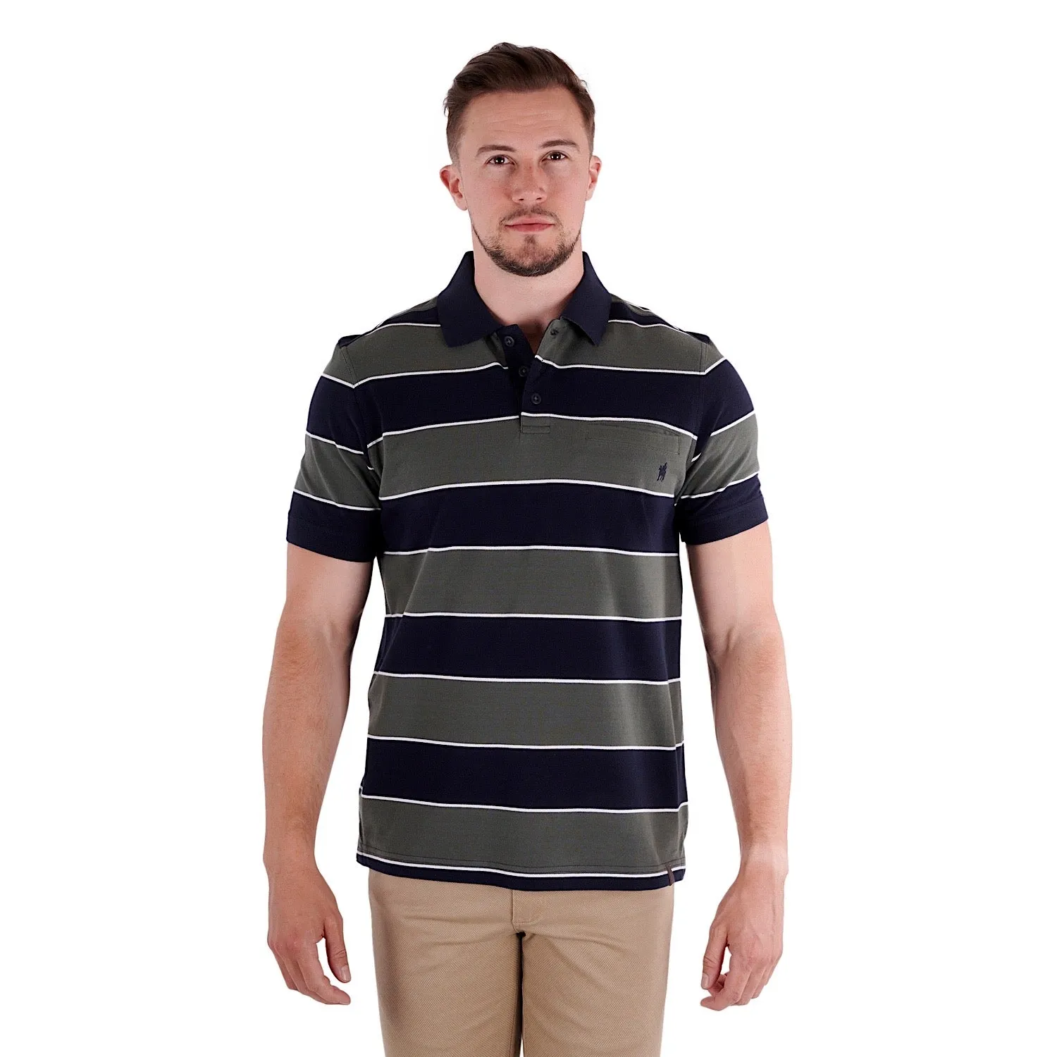 Thomas Cook Mens Phoenix Tailored S/S Polo Dark Green/Navy