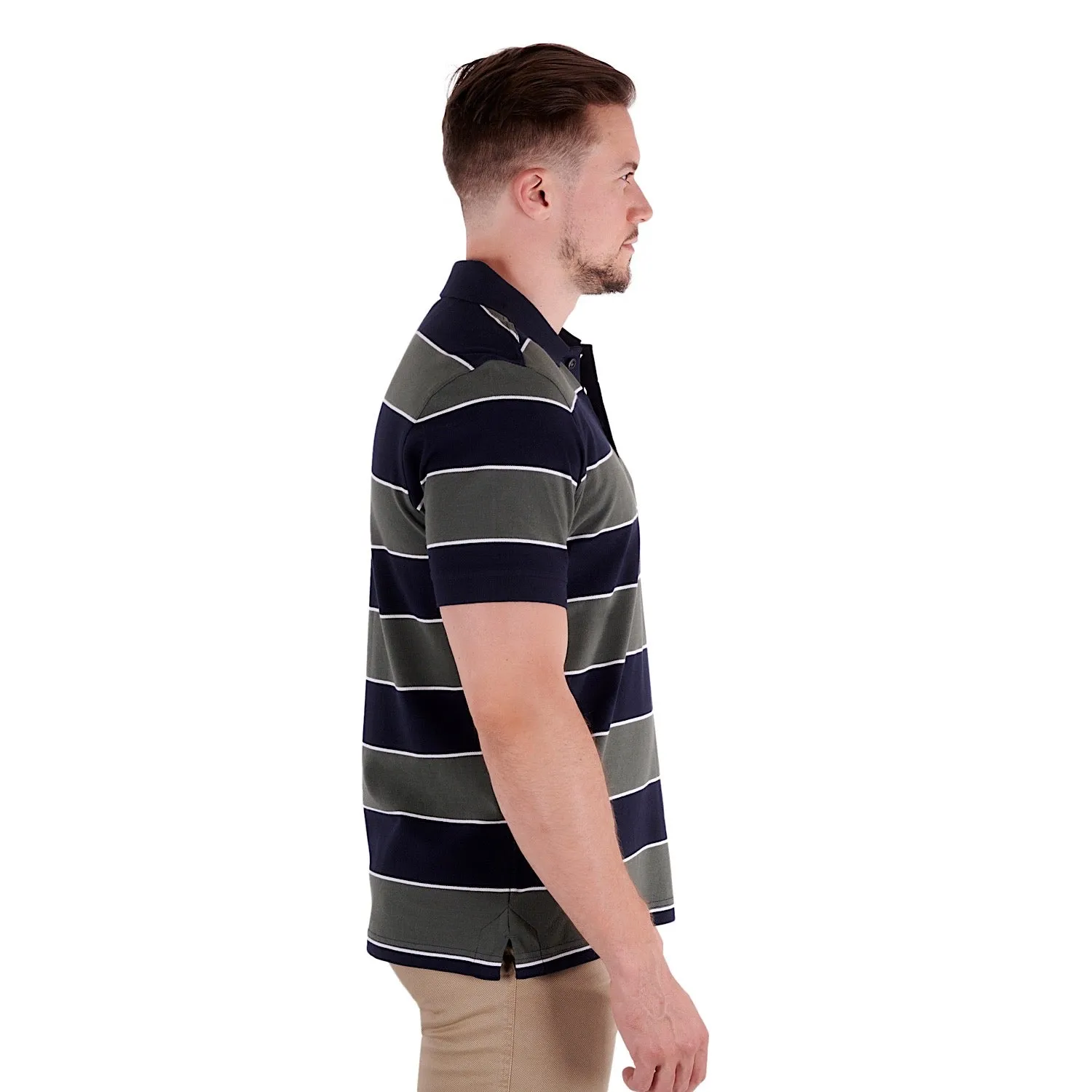 Thomas Cook Mens Phoenix Tailored S/S Polo Dark Green/Navy