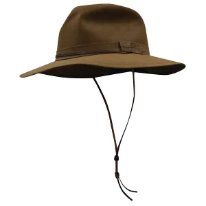 Thomas Cook Wide Brim Oilskin Hat - Camel