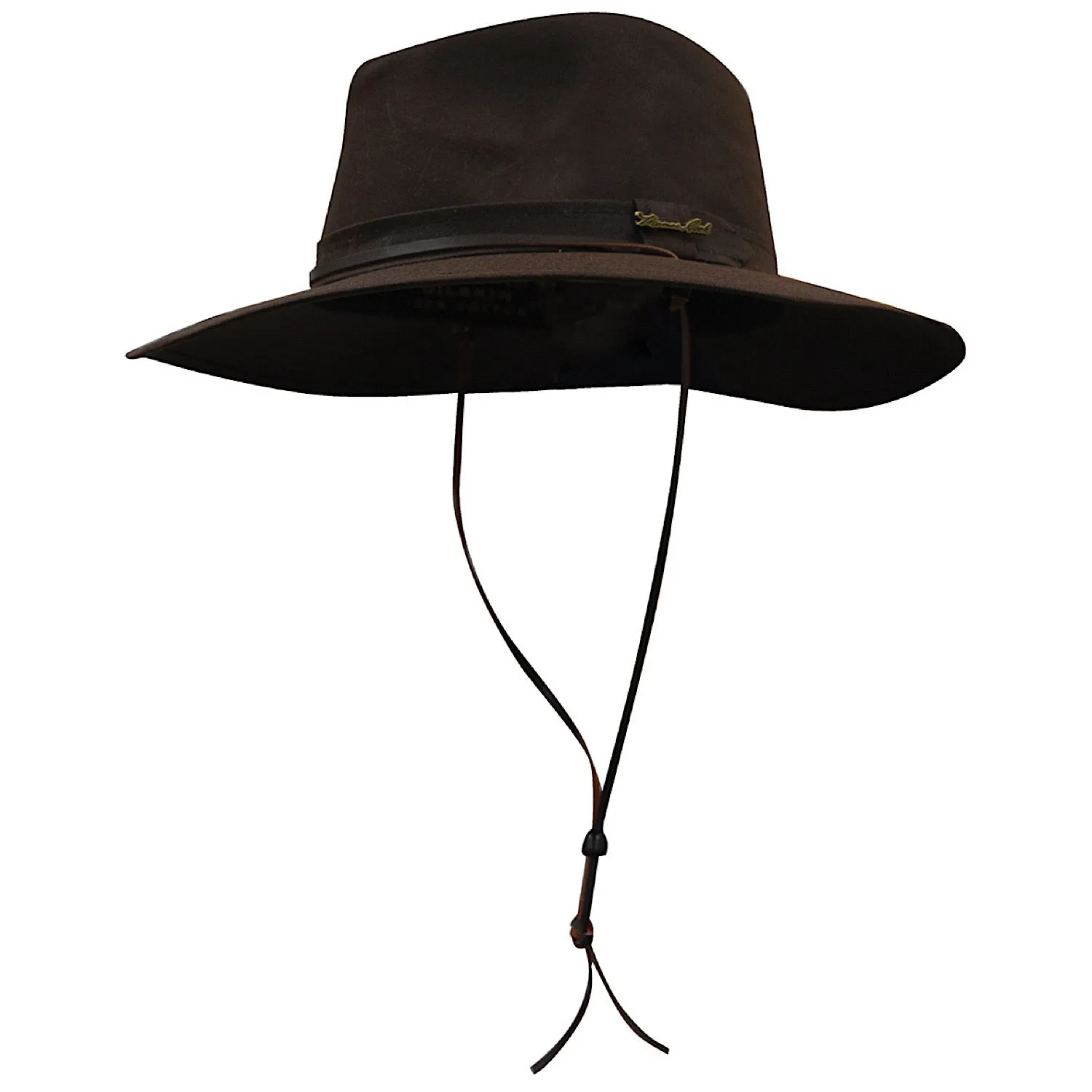 Thomas Cook Wide Brim Oilskin Hat - Dark Brown