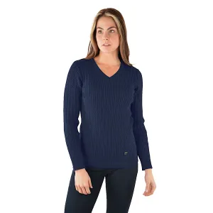 Thomas Cook Women's Cable V Neck Knit Jumper Navy